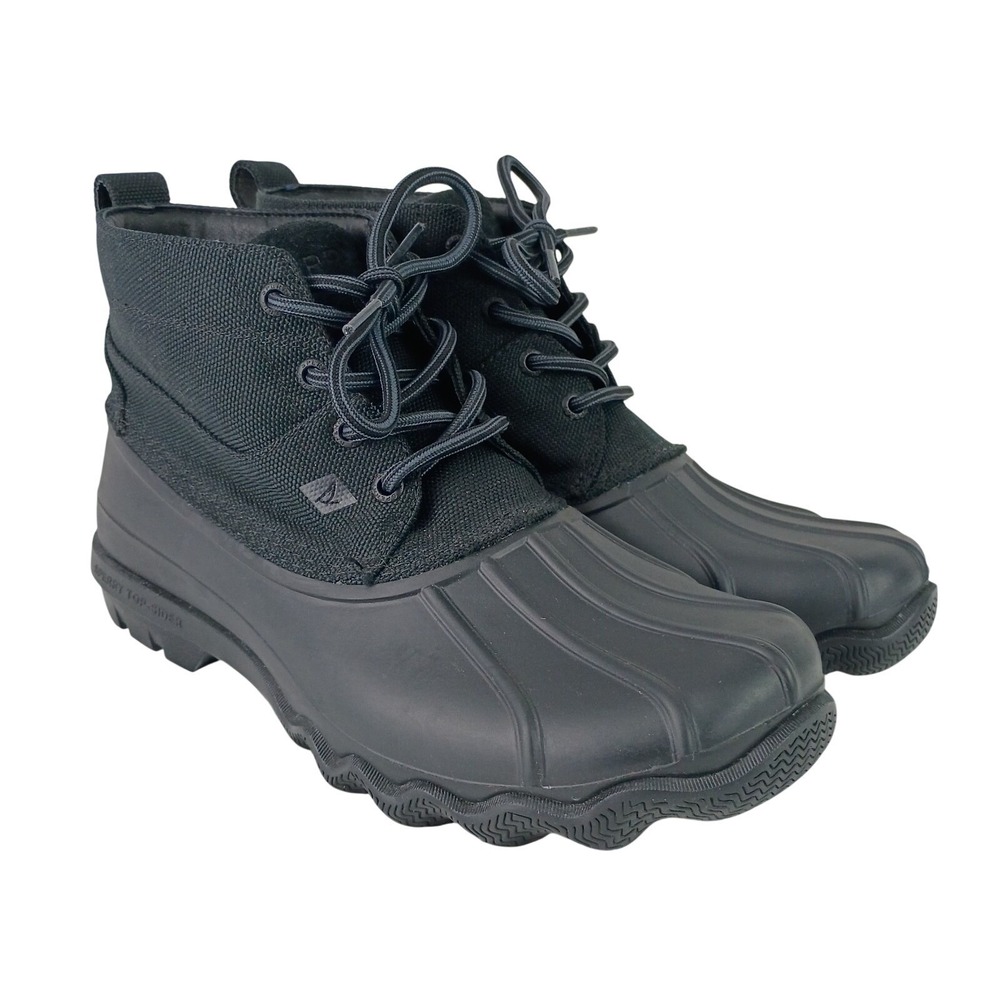 Sperry Mens 8.5 Top-Sider Duck Boots Black Waterproof All-Weather Chukka